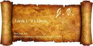 Janki Vilmos névjegykártya